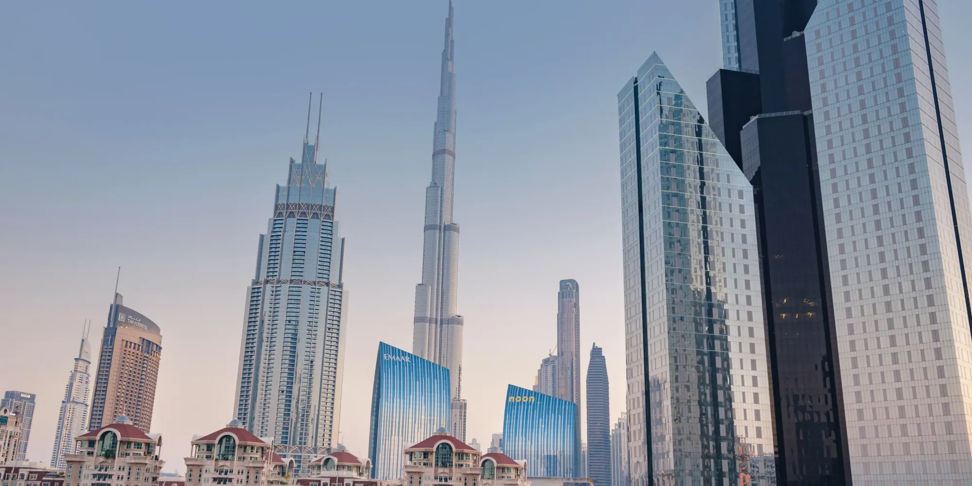 Evening view of Burj Khalifa district, representing Dubai’s high-tech real-estate ecosystem