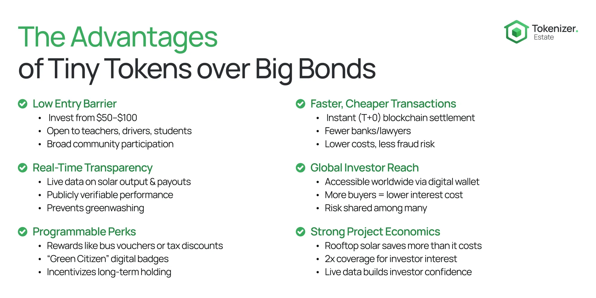 The Advantages of Tiny Tokens over Big Bonds Infographic